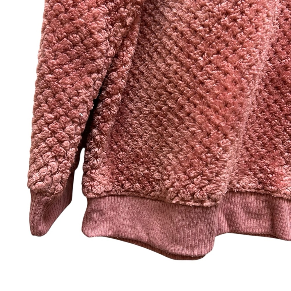 Vintage Blair Pink Textured Knit Sweater Fuzzy Cozy Pullover Crewneck - Picture 4 of 10